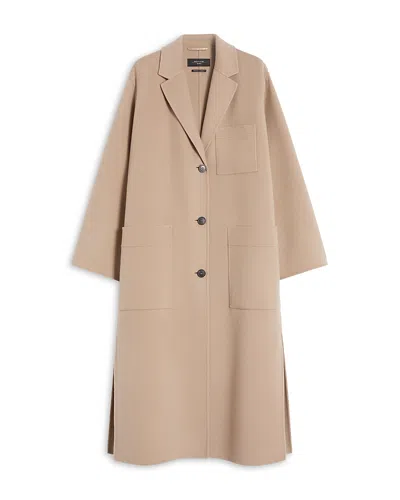 Weekend Max Mara Wkdgalosce Single Breasted Long Coat In Brown