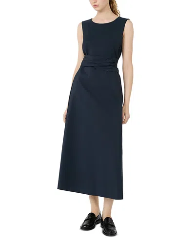 Weekend Max Mara Wkdgentile Ruched Waist Dress In Blue
