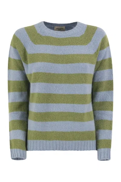 Weekend Max Mara Weekend Maxmara Wkdghiacci - Alpaca-blend Striped Jumper In Green
