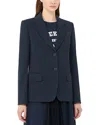 Weekend Max Mara Natural Stretch Wool Blazer In Blue