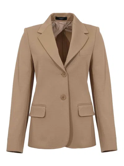 Weekend Max Mara Wkdginnasta Blazer In Cotton Jersey In Brown