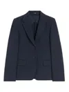 Weekend Max Mara Natural Stretch Wool Blazer In Blue