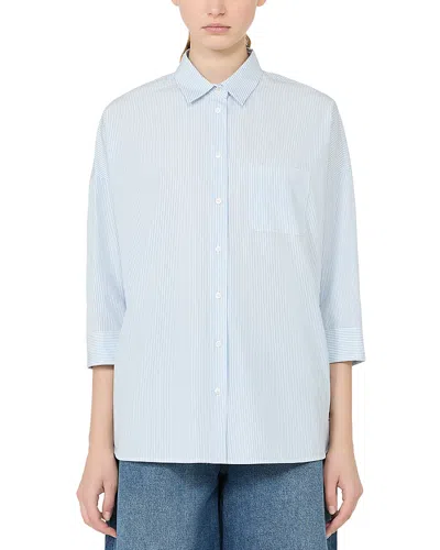 Weekend Max Mara Wkdgiralda Three Quarter Sleeve Shirt In White