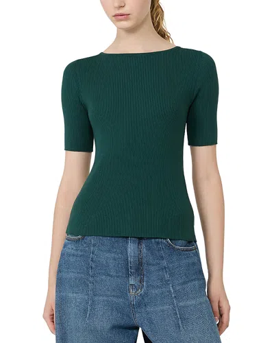 Weekend Max Mara Wkdgola Boat Neck Sweater In Green