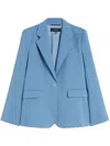 Weekend Max Mara Tailored Suit Jacket Buttoned Cuffs Flap Pockets In Blue