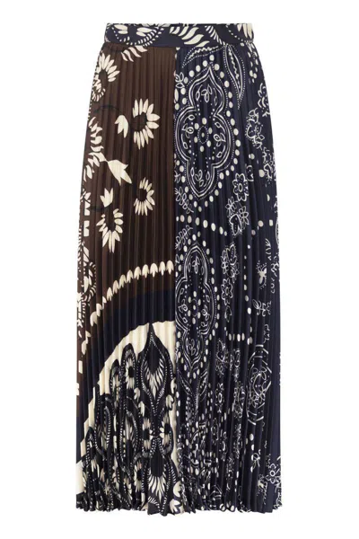 Weekend Max Mara Weekend Maxmara Wkdmilord Printed Twill Skirt In Blue