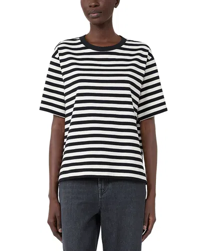Weekend Max Mara Wkdmultid Black Cotton Crewneck Tee In Multi