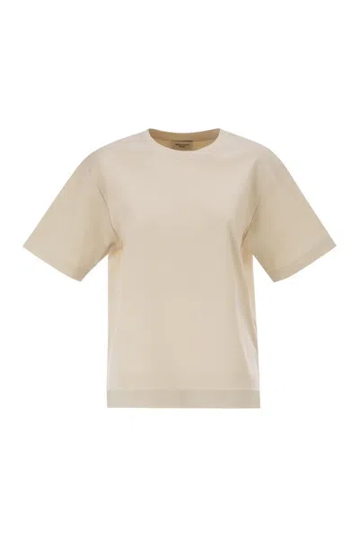 Weekend Max Mara Weekend Maxmara Wkdmultid - Cotton T-shirt With An Essential Silhouette In Cream