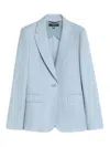 Weekend Max Mara Linen Single-breasted Blazer In Blue