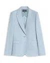 Weekend Max Mara Linen Single-breasted Blazer In Blue