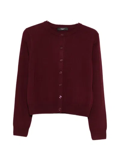 Weekend Max Mara Wkdnebbia Button-fastening Cardigan In Red