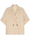 Weekend Max Mara Short Sleeve Double Breasted Coat Front Pockets In Red