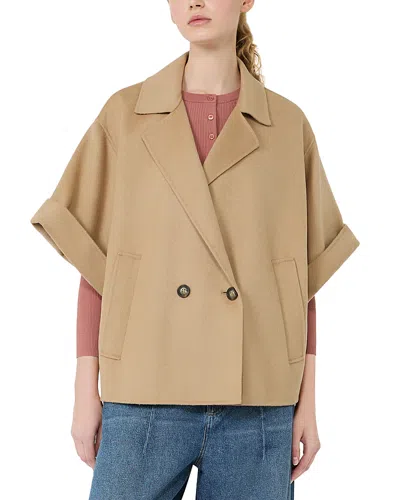 Weekend Max Mara Wkdneo Wool Short Double Breasted Coat In Green