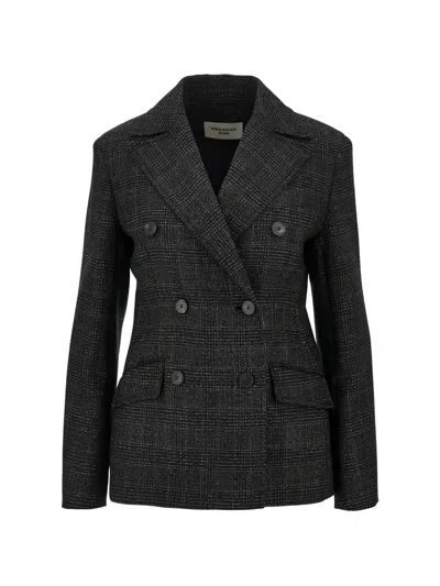 Weekend Max Mara Wkdocchio Double-breasted Blazer In Gray