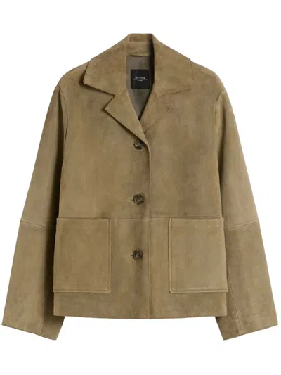 Weekend Max Mara Tailored Jacket Long Sleeves Front Pockets Lapel In Green