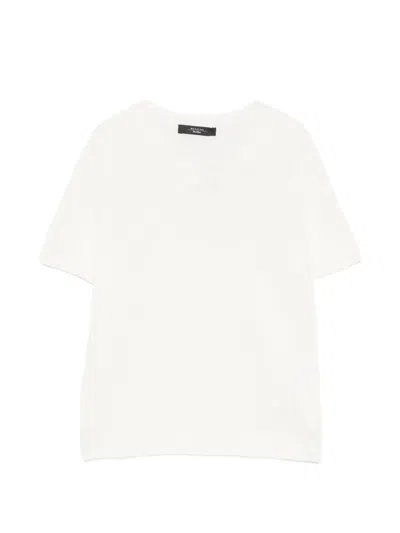 Weekend Max Mara Wkdpancone Crew Neck Short-sleeve Top In White