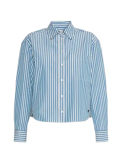 Weekend Max Mara Wkdpanetto Striped Cotton Shirt In Blue