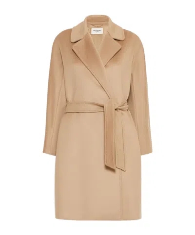 Weekend Max Mara Wkdpedale Belted Waist Coat In Brown