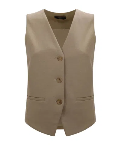 Weekend Max Mara Wkdpoggio V-neck Gilet In Multi