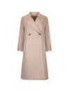 Weekend Max Mara Double-breasted Belted Coat In Neutral