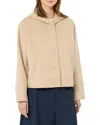 Weekend Max Mara Hooded Coat Long Sleeves Front Pockets In Neutral