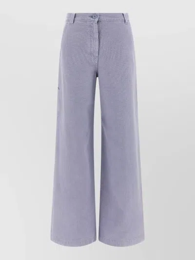 Weekend Max Mara Wkdskipper Wide Leg Cargo Trousers Belt Loops In Purple
