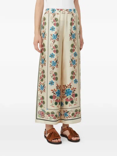 Weekend Max Mara Wkdsnack Printed Trousers In Gold