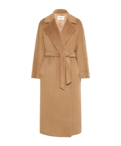 Weekend Max Mara Wkdtempera Belted Coat In Camel