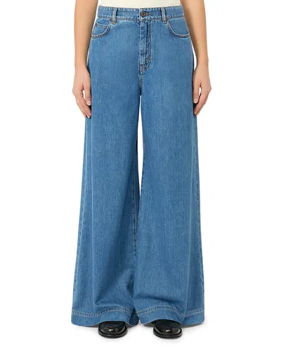 Weekend Max Mara Wkdvega Wide Leg Jeans In Navy In Blue