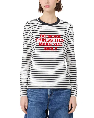 Weekend Max Mara Wkdvicino Striped Message Tee In Blue
