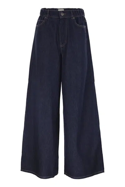 Weekend Max Mara Wkdzattera - Wide-leg Cotton Denim Jeans In Blue