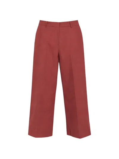 Weekend Max Mara Wkdzircone Cropped Wide-leg Trousers In Brown