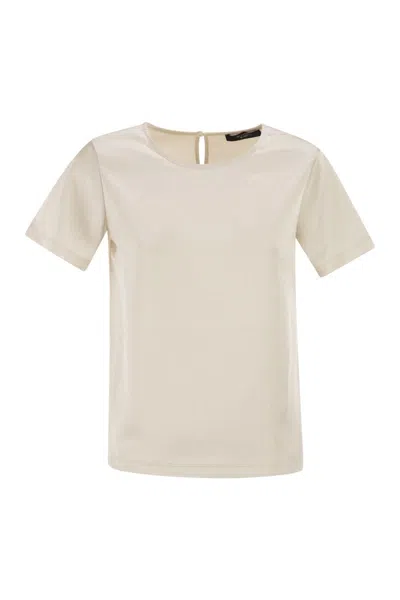 Weekend Max Mara Wkdzona - Satin And Jersey T-shirt In Neutral