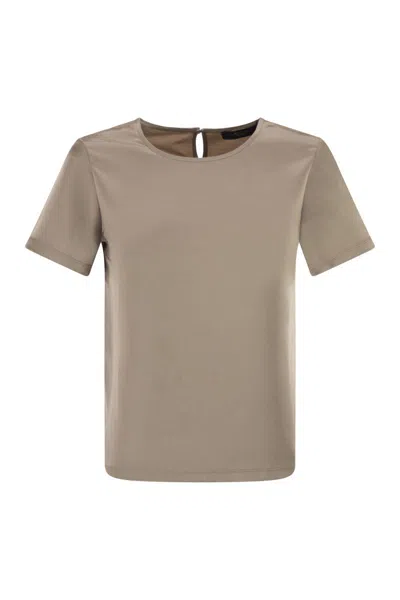 Weekend Max Mara Wkdzona - Satin And Jersey T-shirt In Brown