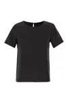 Weekend Max Mara Black Solid Round Neck T-shirt In Black