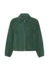 Weekend Max Mara Collared Coat Elastic Cuffs Side Pockets In Green