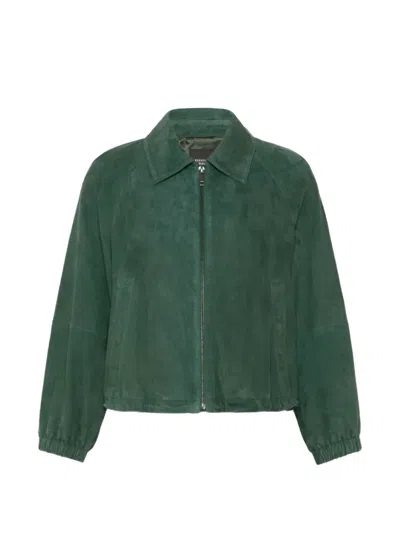 WEEKEND MAX MARA WKDZUPPA SUEDE ZIP-UP JACKET