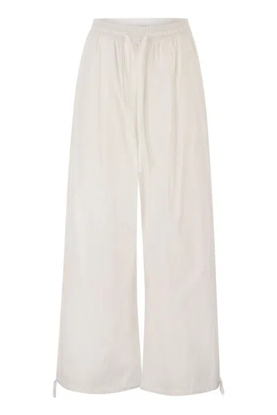 WEEKEND MAX MARA WEEKEND MAX MARA WKIBELLICO – WIDE-LEG COTTON TROUSERS WITH DRAWSTRING