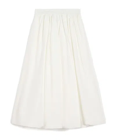 Weekend Max Mara Wkinuvole Balloon-construction Pleated Maxi Skirt In White