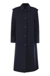 Weekend Max Mara Collared Long-sleeved Coat In Blue