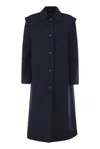 Weekend Max Mara Button-fastening Flared Coat In Blue