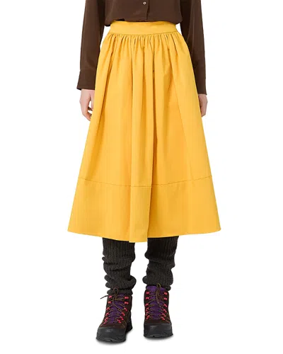 Weekend Max Mara Wkslira A Line Midi Skirt In Yellow