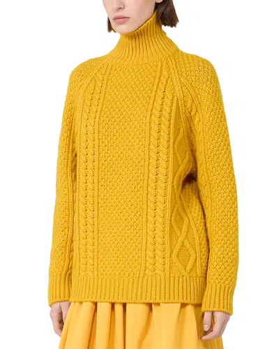Weekend Max Mara Wkssarong High Neck Sweater In Yellow