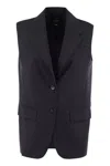 Weekend Max Mara 'donna' Sleeveless Vest With Pockets In Blue
