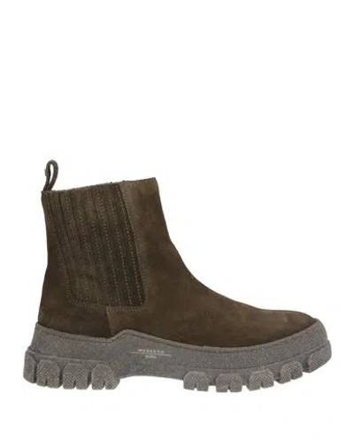 Weekend Max Mara Woman Ankle Boots Dark Green Size 7 Leather