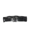 Weekend Max Mara Woman Belt Black Size L Cotton, Cow Leather In Black