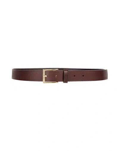 Weekend Max Mara Woman Belt Chocolate Brown Size Xl Leather