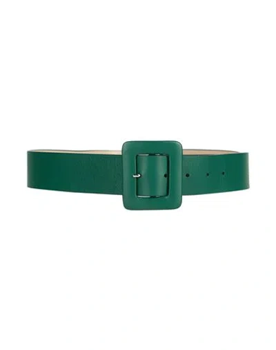 Weekend Max Mara Woman Belt Emerald Green Size M Leather