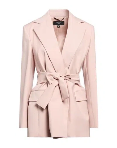Weekend Max Mara Woman Blazer Antique Rose Size 12 Virgin Wool In Pink