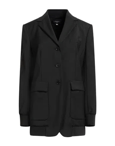 WEEKEND MAX MARA WEEKEND MAX MARA WOMAN BLAZER BLACK SIZE 14 VIRGIN WOOL